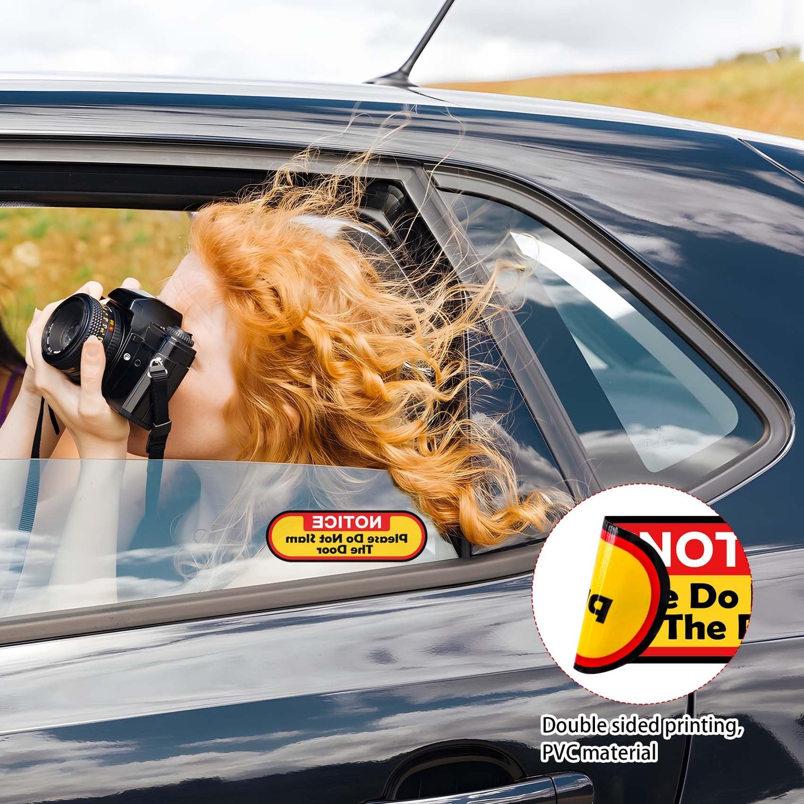 Please Do Not Slam The Door Vinyl Stickers for Car, 4Pcs 5×1.7inches Decal for