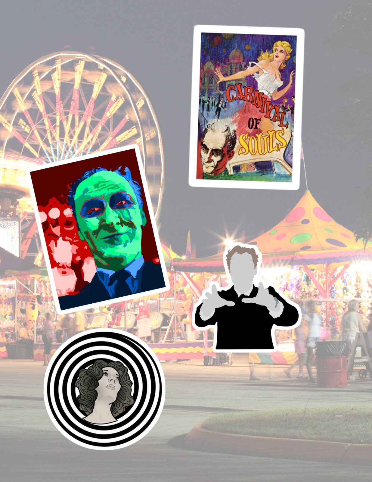Carnival Of Souls Horror Movie 4pc Sticker Pack