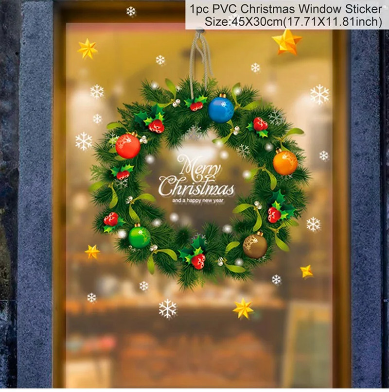 Christmas Window Stickers Christmas Wall Sticker Kids Room Wall Decals Merry Chr