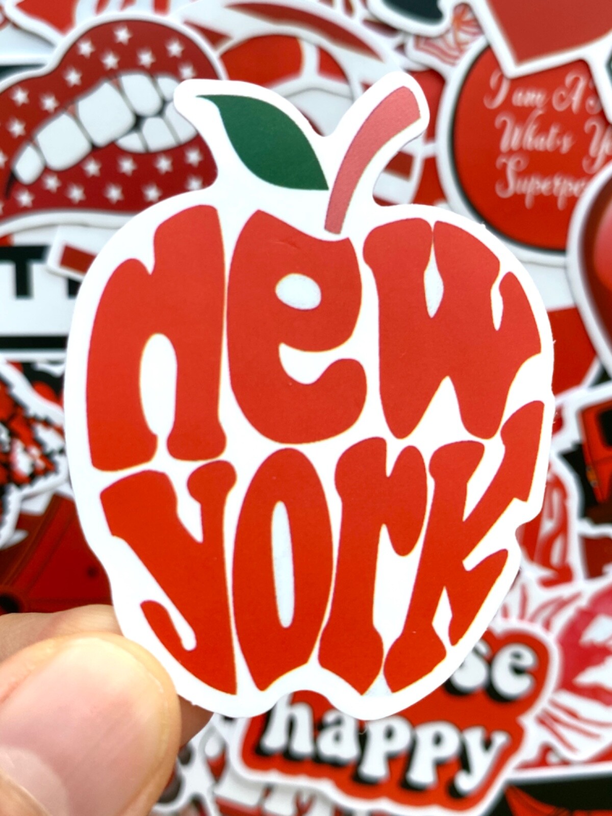 5-50 pcs Cute Red Kawaii Stickers, Animal New York Funny Quote Car Laptop Decals