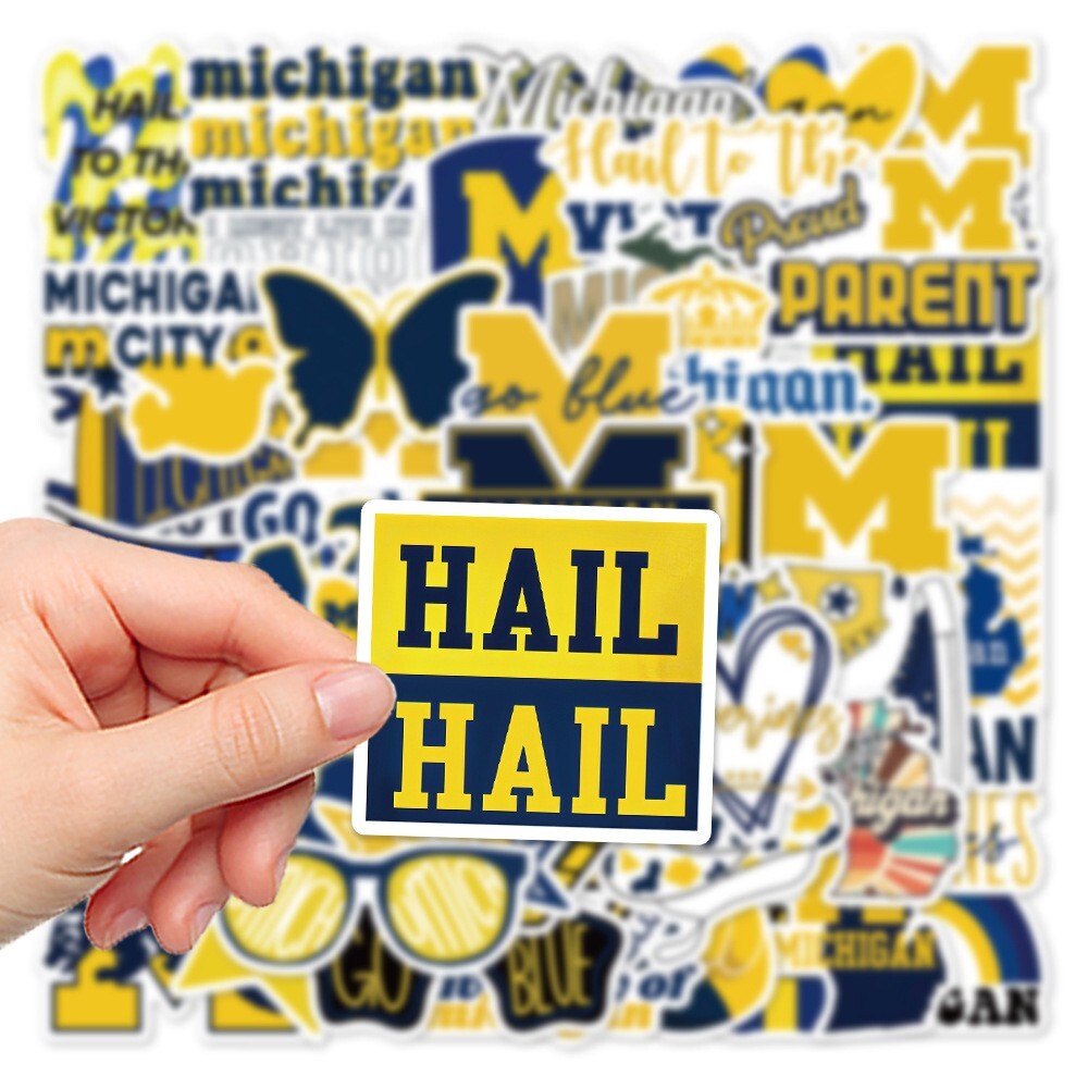50pcs University Of Michigan Stickers, UM Go Blue Ann Arbor, #244
