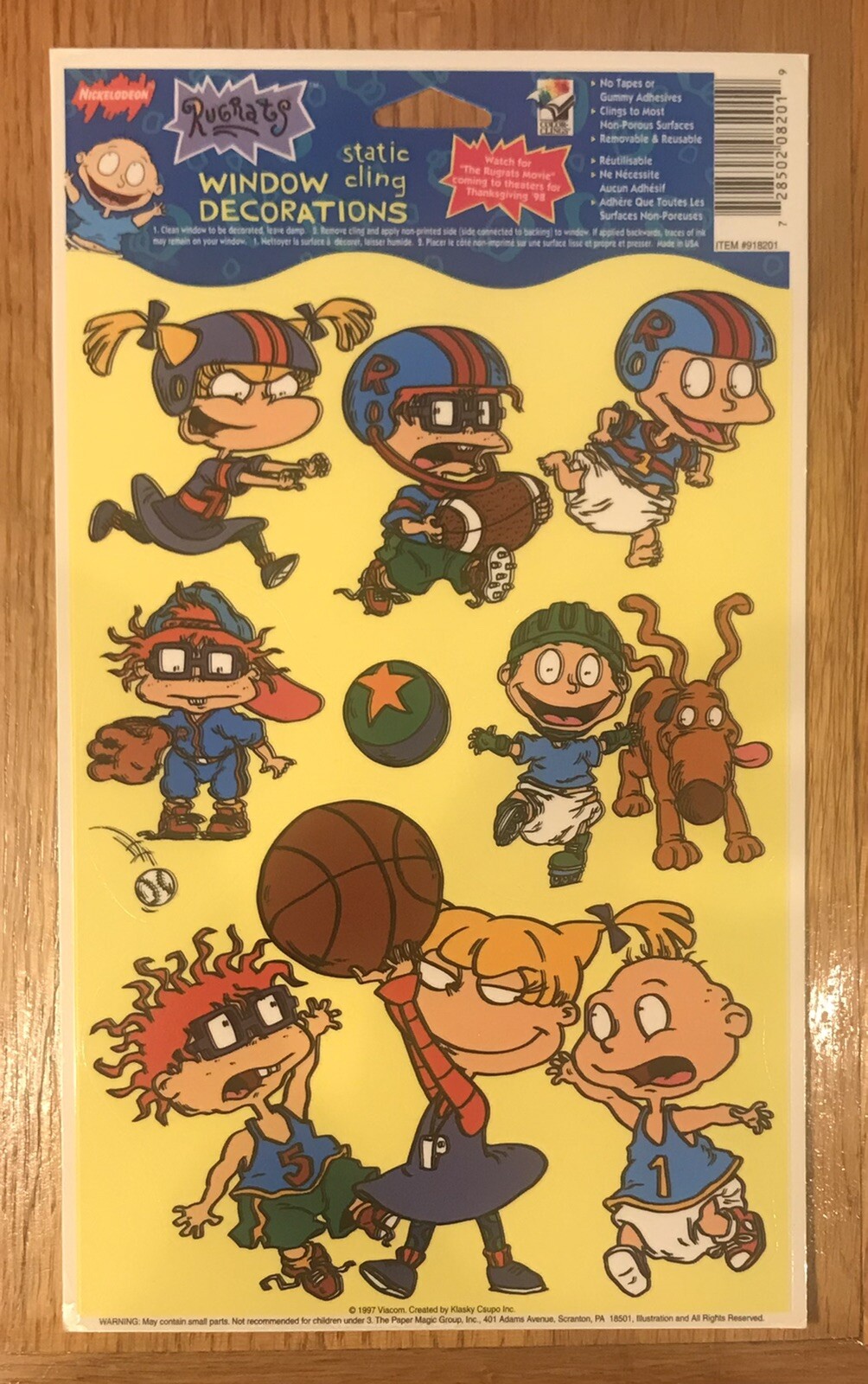 Vtg Rugrats Nickelodeon Static Cling Window Decorations Tommy Chuckie Lot Of 4