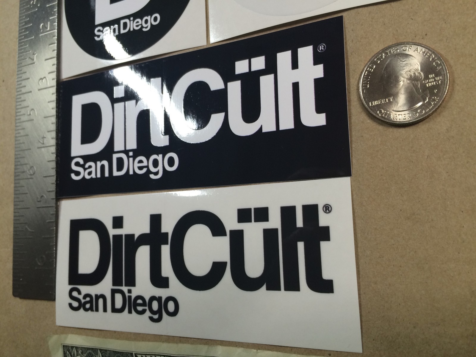 Lot of 4 Dirt Cult Clothing San Diego Stickers DirtCult Dirt Bike Mountain Bike