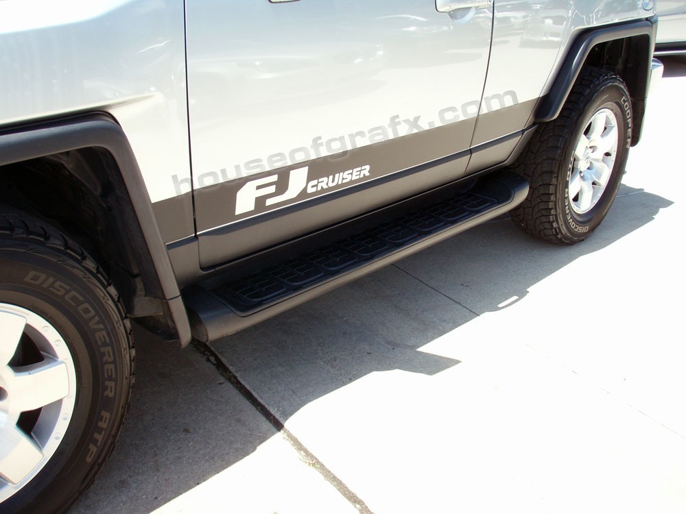4.5" Rocker Stripes & Hood Graphic Graphics Decals fit any 07+ Toyota FJ Cruiser