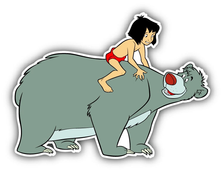Jungle Book Bear Cartoon Car Bumper Sticker Decal 5" x 4"