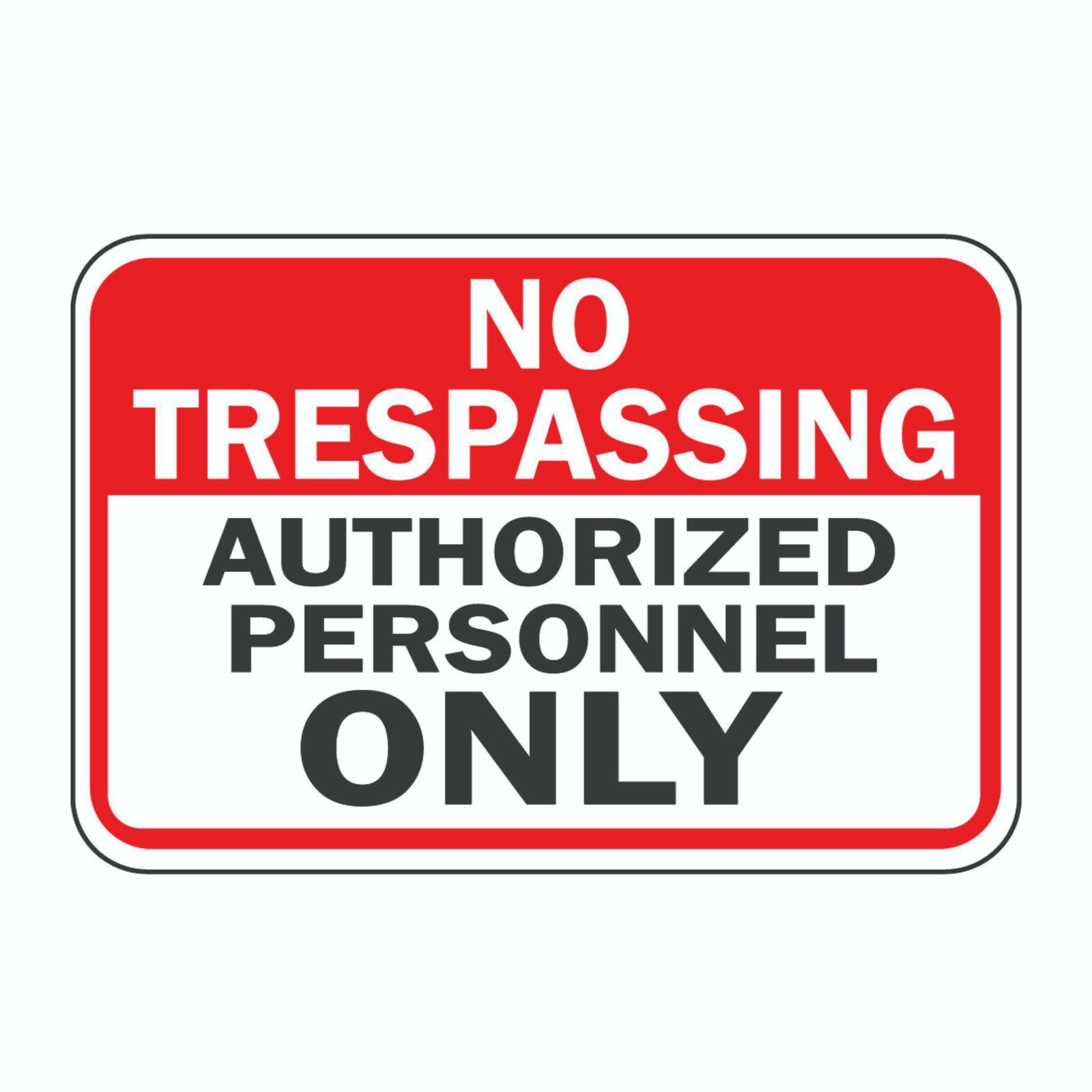 No Trespassing Authorized Personnel Only Sign Decal Sticker