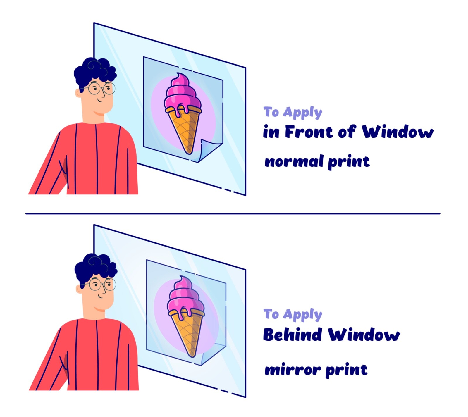 Custom window static cling decals | Static cling signs | Storefront static cling