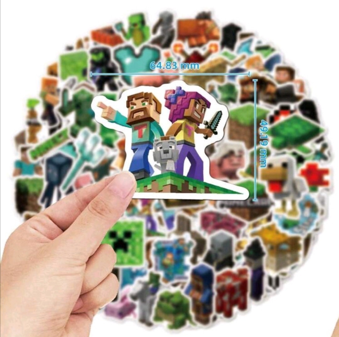 20 PCS Mine Craft (Unofficial) Block Pixel Video Game Stickers 2 BRAND NEW