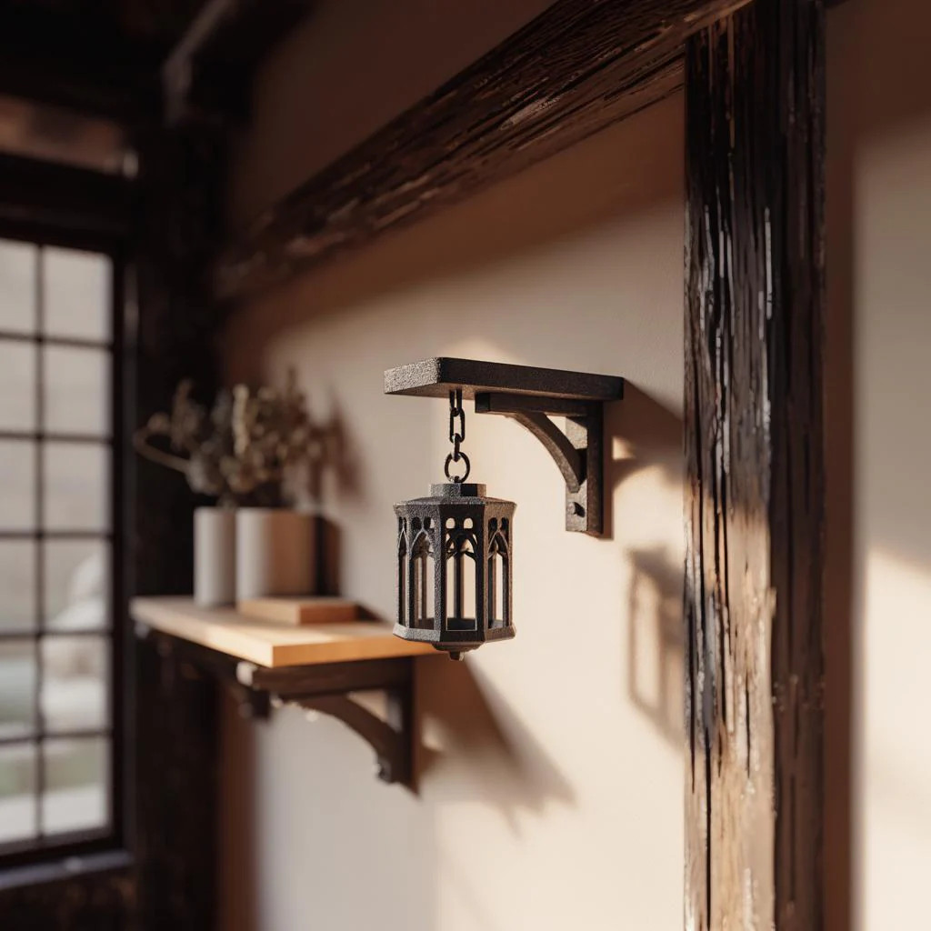 3D Printed Gothic Hanging Wall Decor on Chain | 3D Printed Lantern Style Wall