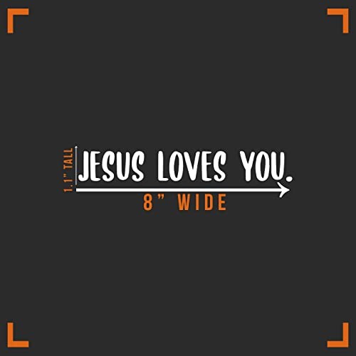 White 8" x 8" Vinyl Sticker for Jesus Loves You Auto Car Truck Wall