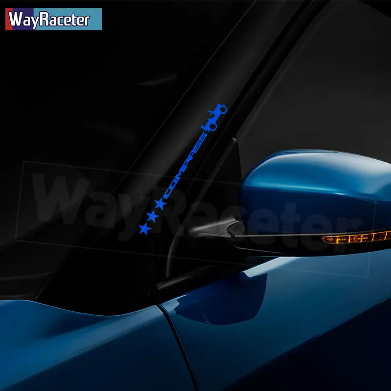 Aftermarket Jeep Compass Willy Edition Star Decal Kit – Reflective Vinyl | Hood,