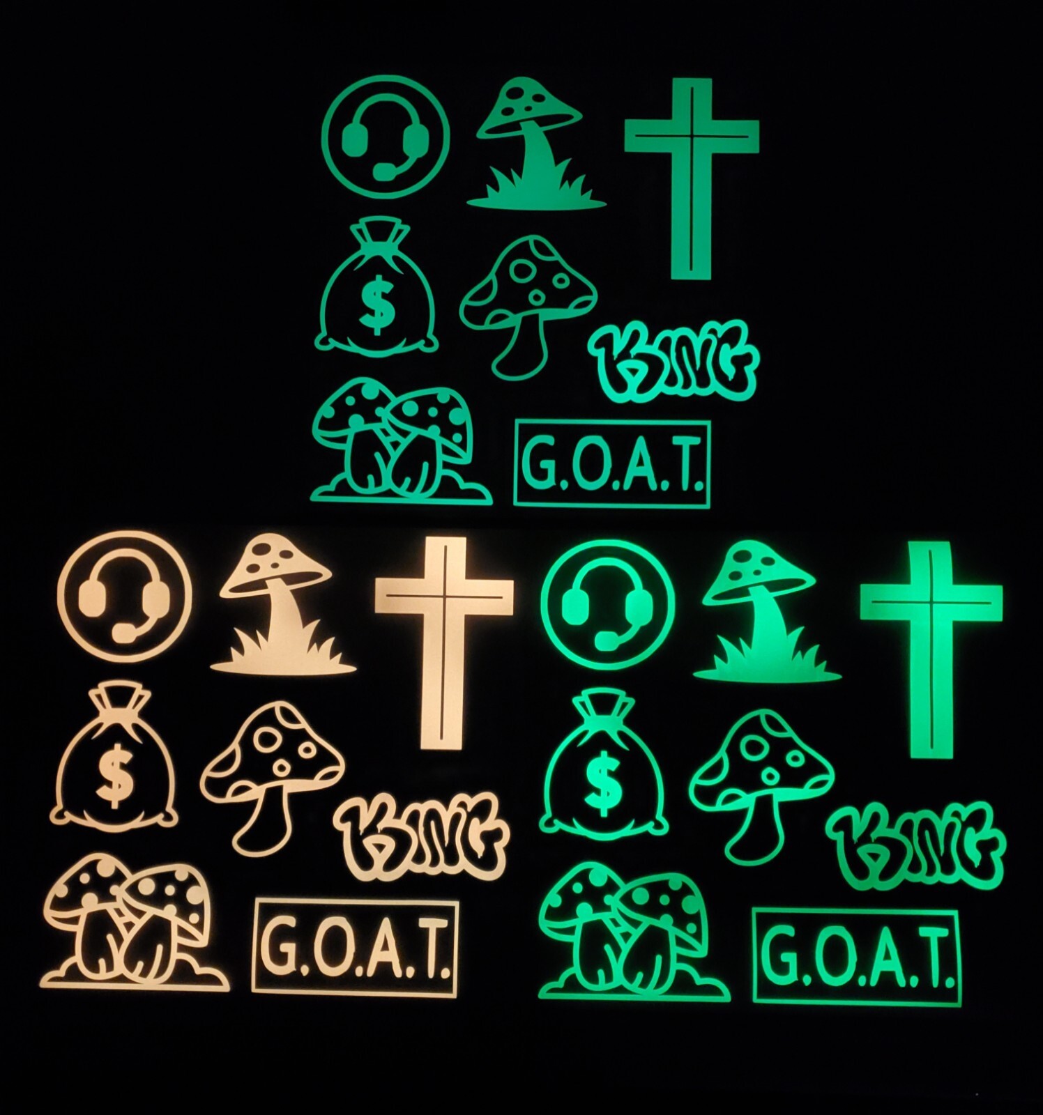 Glow In The Dark Vinyl Decals Gamers Lit Studios Medium Decor New Full Sheets