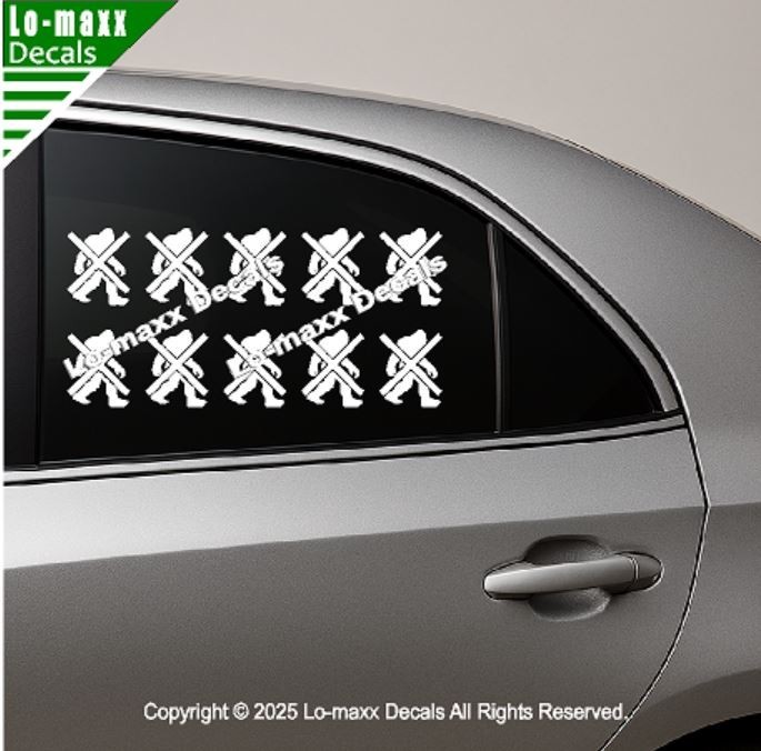 Bigfoot Victory Markings Die Cut Vinyl Sticker War Trophy Sasquatch Decal