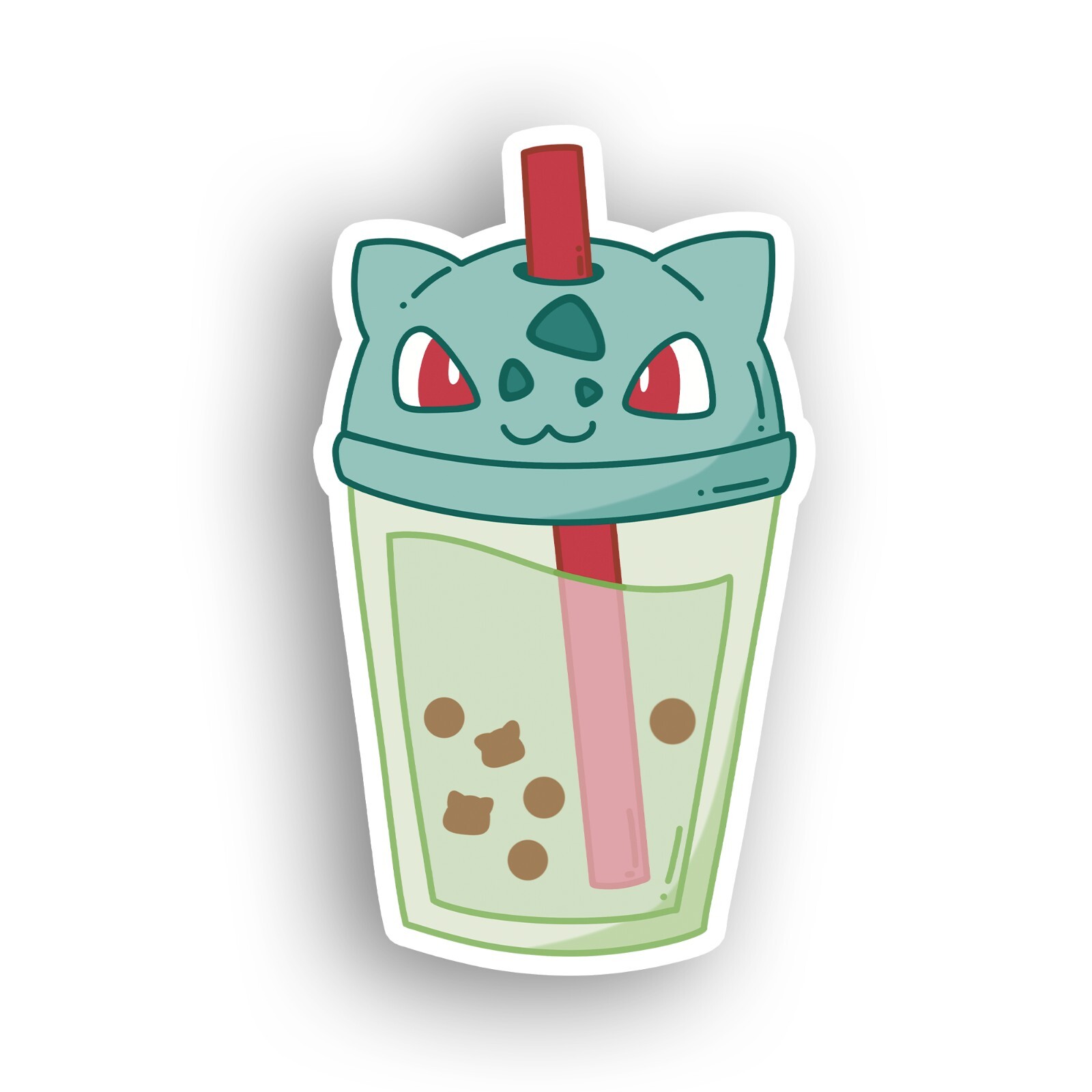 Boba Kiss-Cut Vinyl Stickers, 4 Inches Tall, Matte Finish, Pack of 3