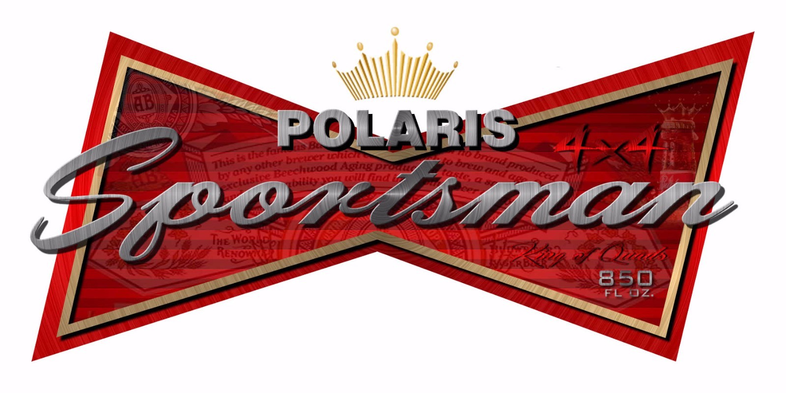 Polaris Sportsman Tank Decal Beer Sticker 500 550 600 700 800 850 budwiser theme