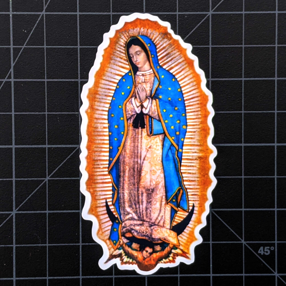 Our Lady Of Guadalupe Catholic Inspirational Vinyl Decal Laptop Sticker 4 x 2"