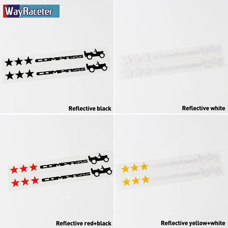 Aftermarket Jeep Compass Willy Edition Star Decal Kit – Reflective Vinyl | Hood,