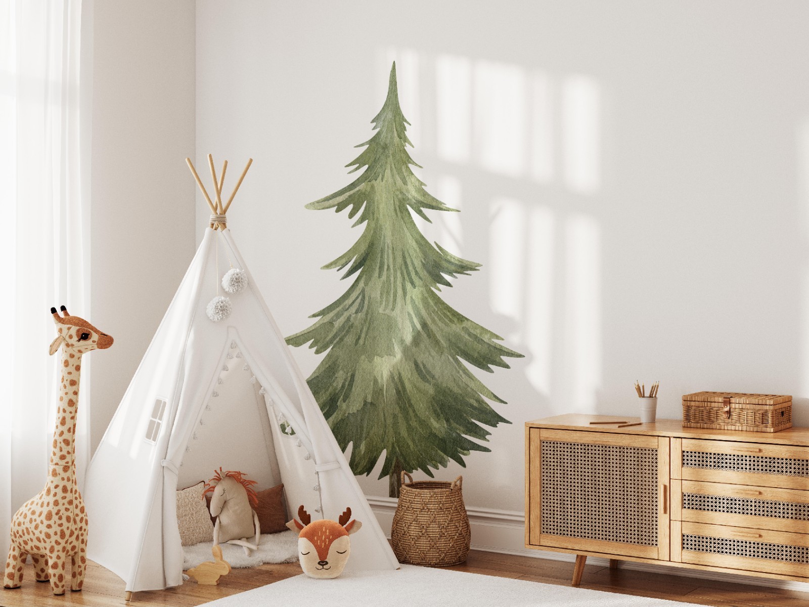 Pine Tree Fabric Wall Decal Woodland Forest Removable Peel & Stick – Pine Tree 2