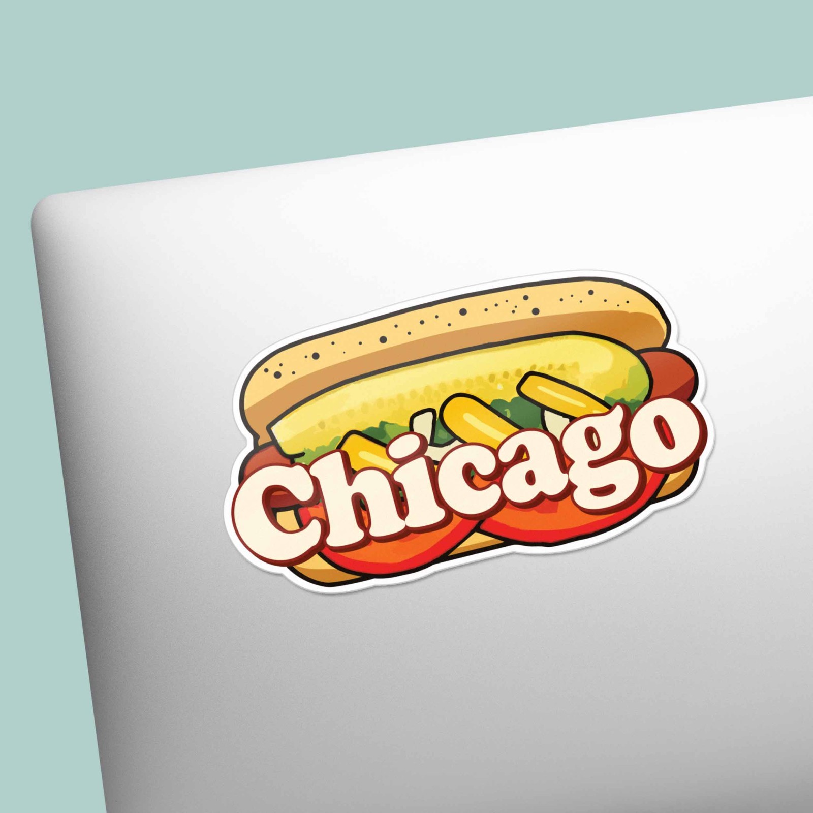 Chicago Hot Dog Sticker – Funny Midwest Illinois Decals for Laptop & Hydroflask