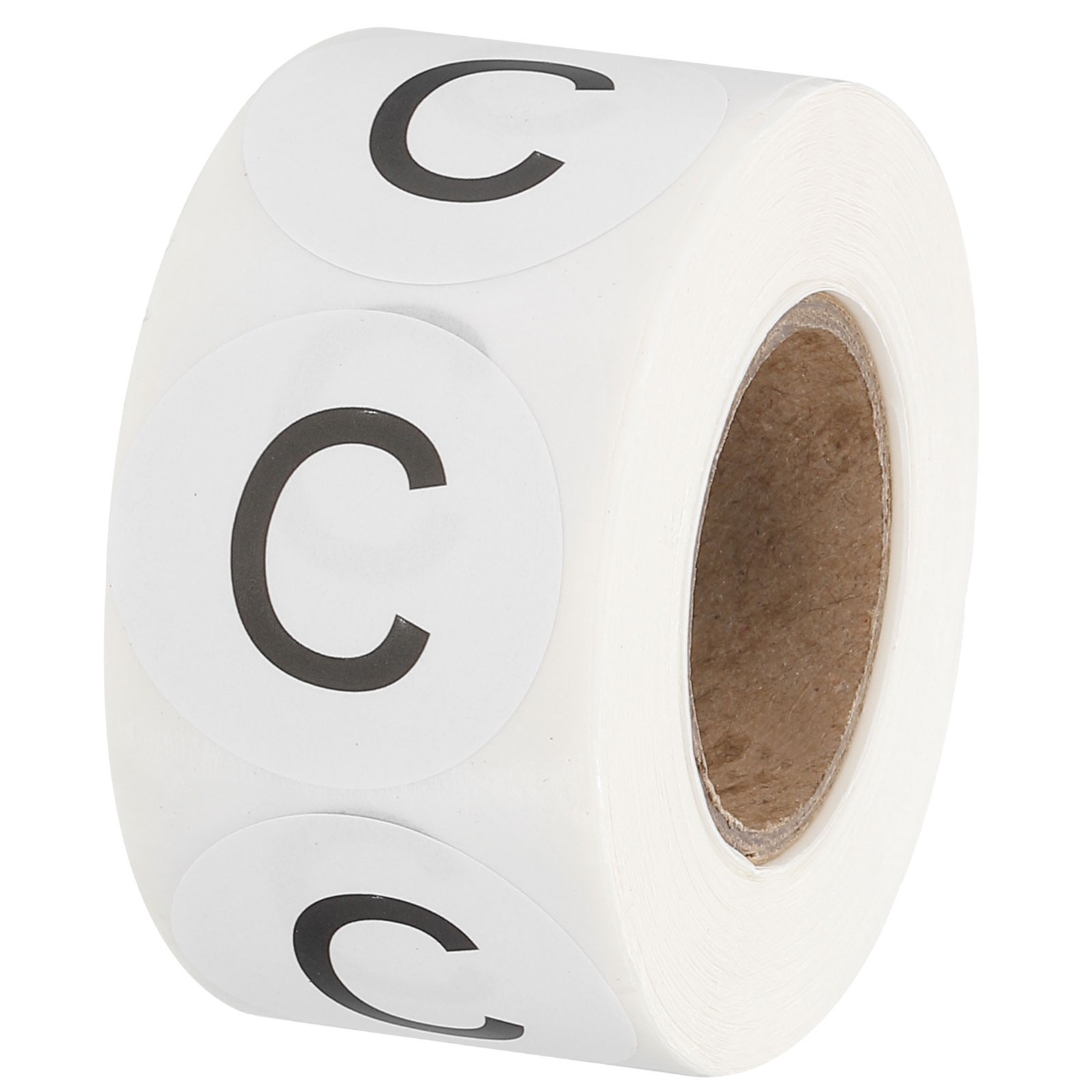 Letter C Inventory Labels, 1 Inch Capital Letter Stickers (1Roll/Total 500Pcs)