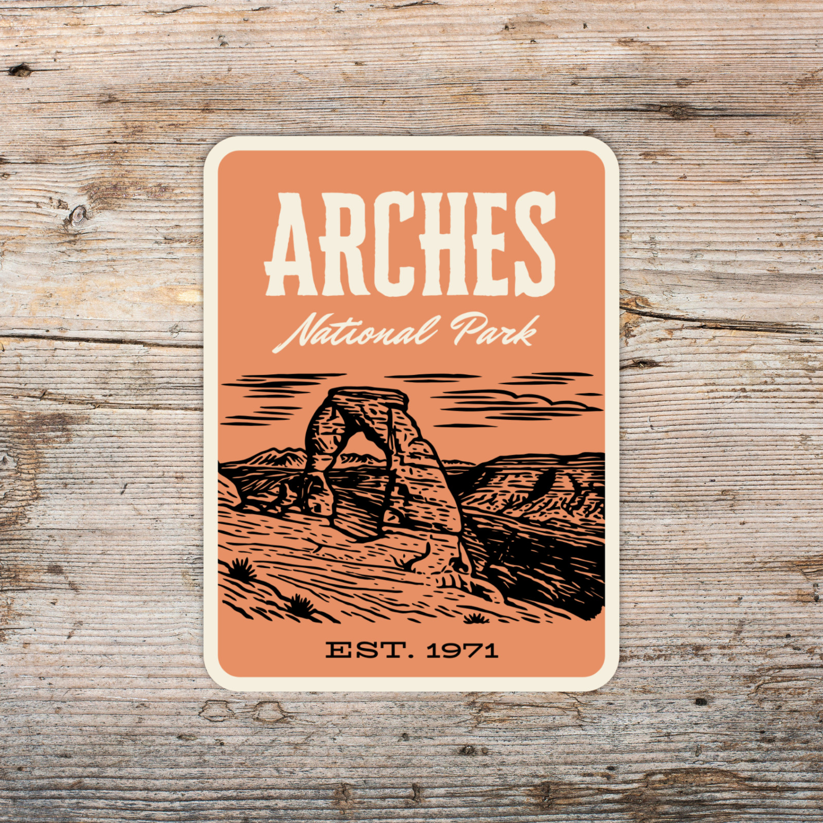 Arches National Park Sticker Utah – Retro 1960s Style Decal