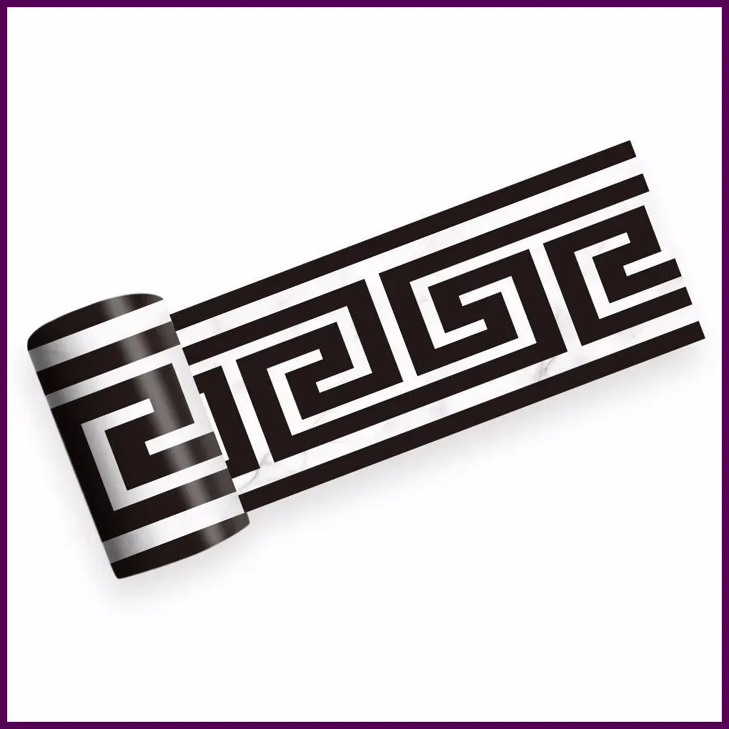 10*200cm Geometric Pattern Waist Lines Self -Adhesive Waterproof Removable Wall