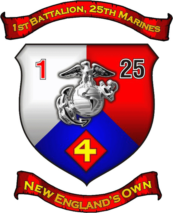 USMC 1st Battalion 25th Marines Patch U.S. Military vinyl decal for car, truck,