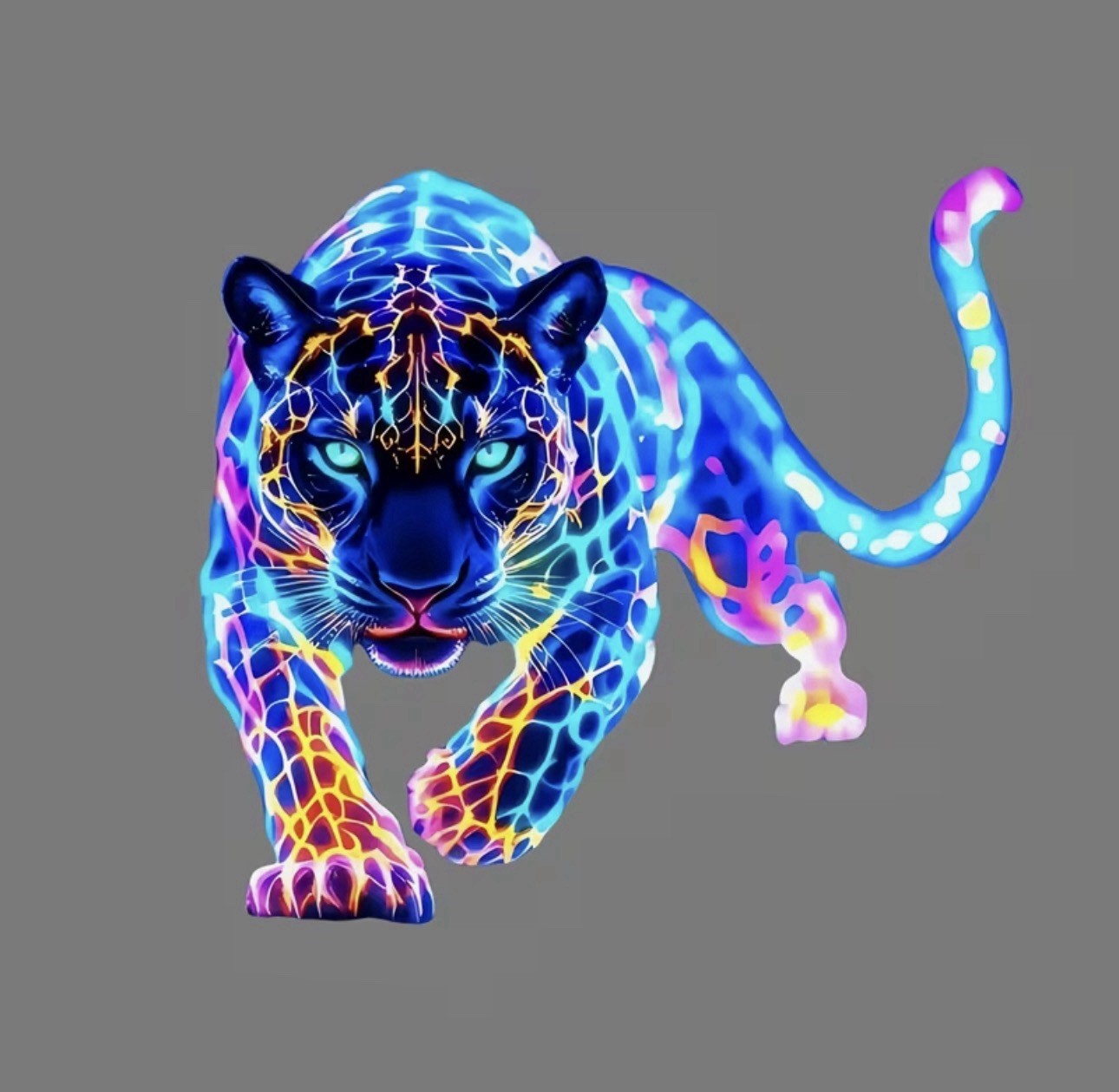 BRIGHT LED NEON PANTHER LEOPARD CAT FELINE 7” INCH LARGE VINYL DECAL STICKER 1PC
