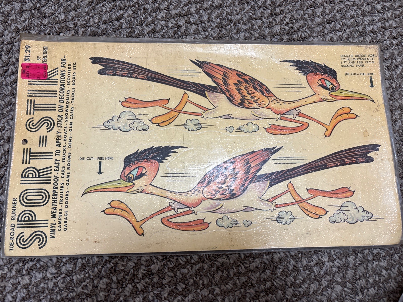 1960's-70's SPORT STIK Original Vinyl Sticker-Decal-UNUSED-Great Display-NOS