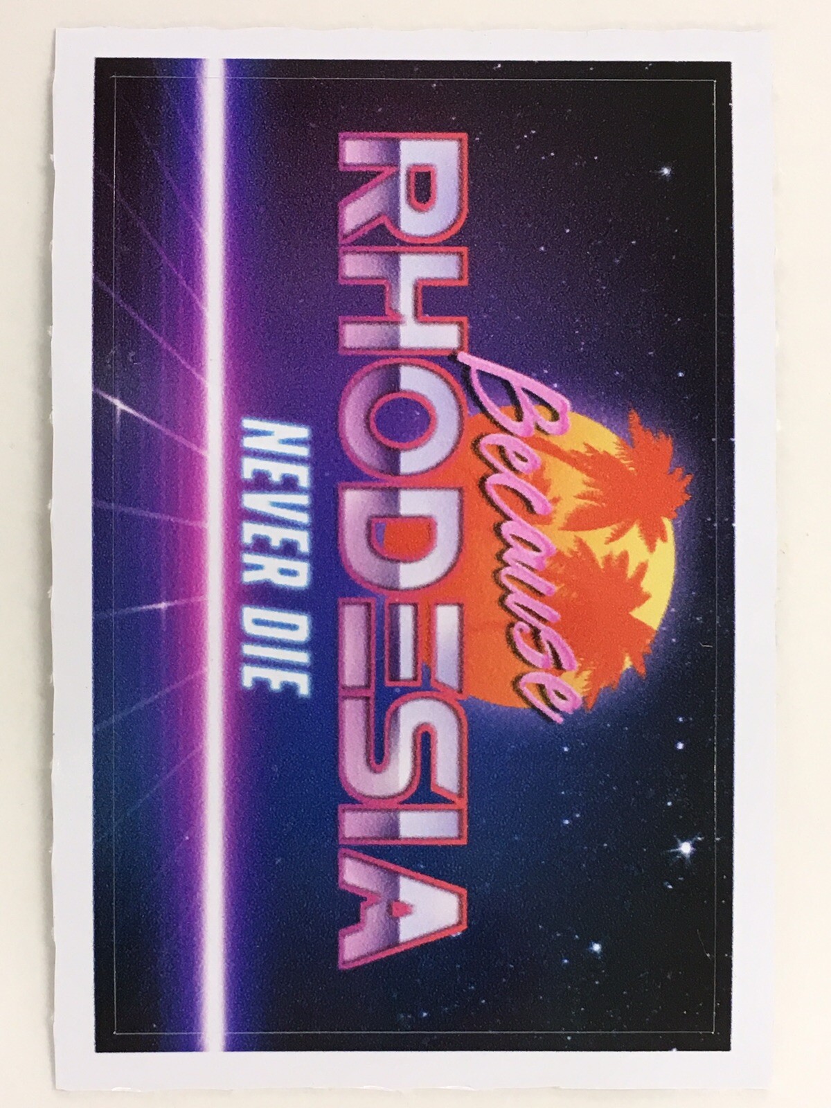 Rhodesia Never Die retro wave '80s adhesive stickers 8×5 cm