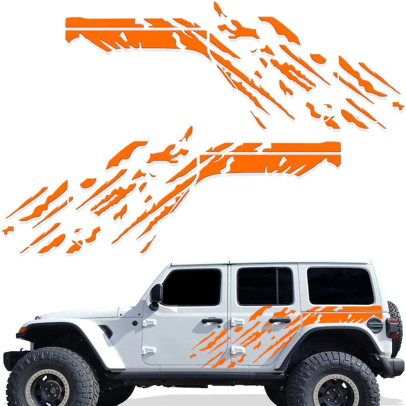 Aftermarket Jeep Wrangler JL 4-Door "Splash" Side Graphics Kit – 3M Vinyl Decal