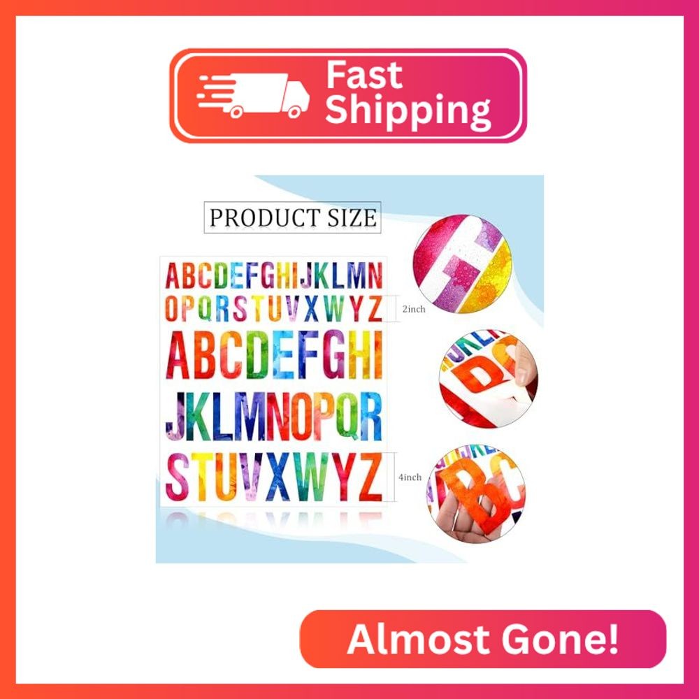 Gersoniel 416 Pieces 8 Sheets 2 Inch 4 Inch Letter Stickers, Large Self Adhesive