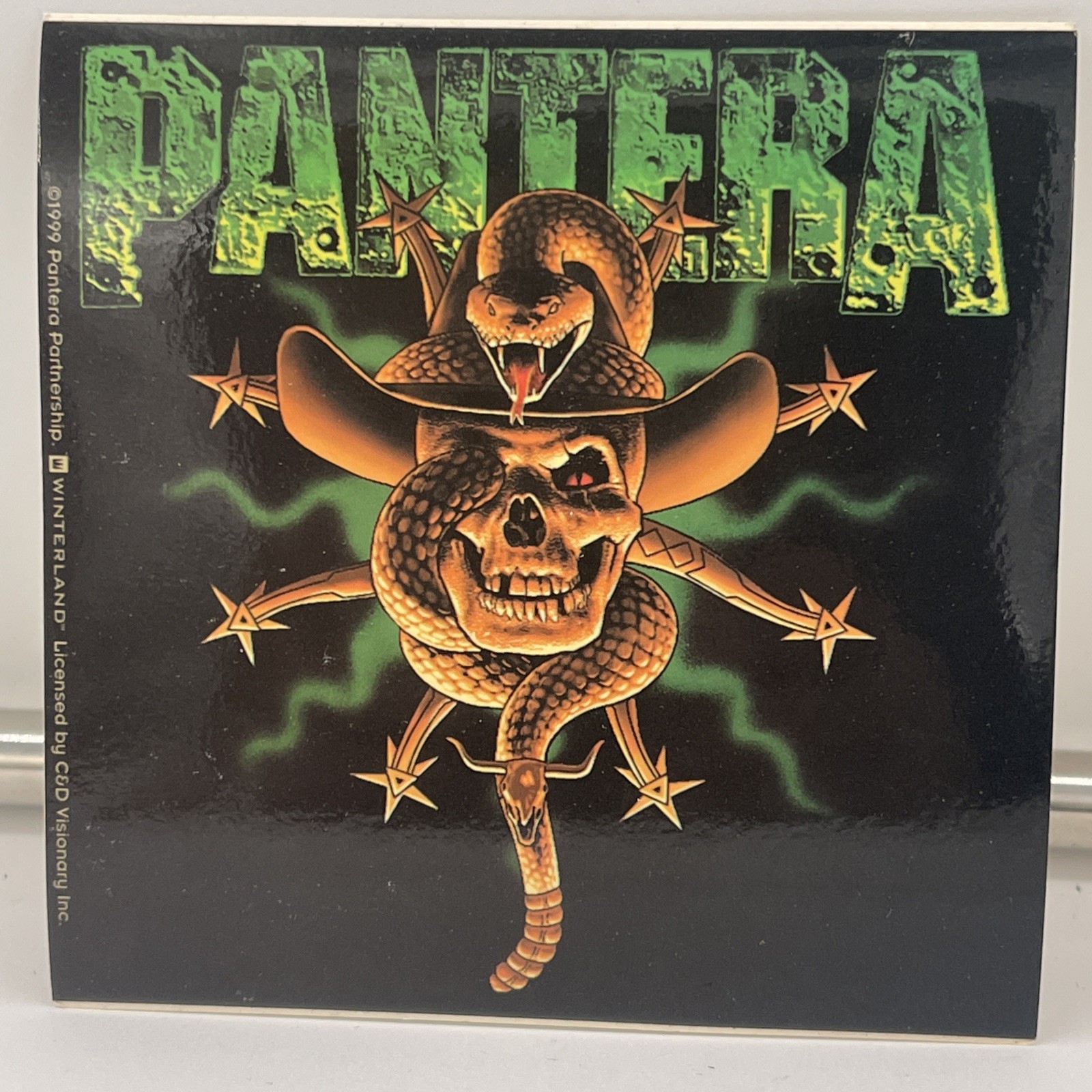 Pantera Band Snake & Skull Logo Sticker: Official, Retro 1999, By Winterland