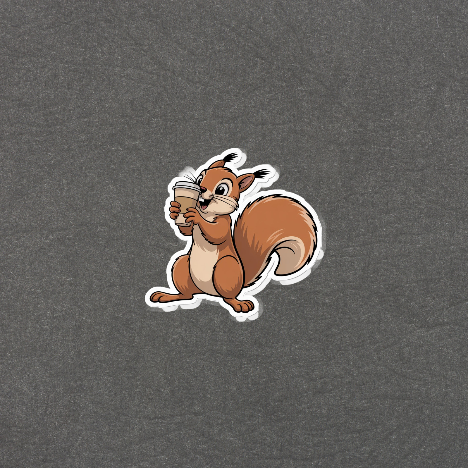 Cute Coffee-Loving Squirrel Sticker Woodland Animal Decal #6119