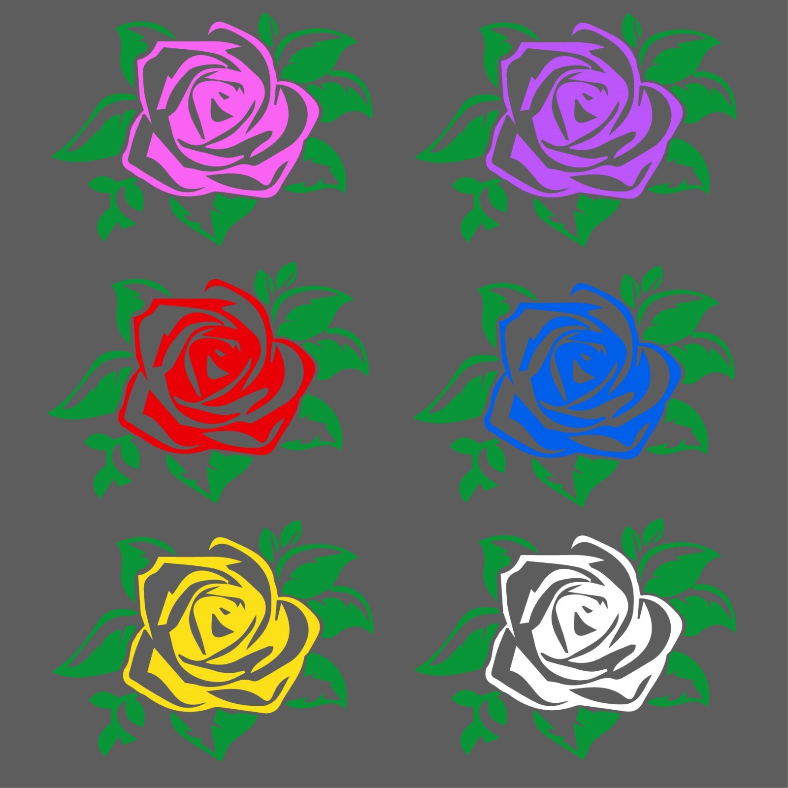 Two Color Rose Decal Roses Flowers Window Bumper Sticker Car Decor Free US Ship