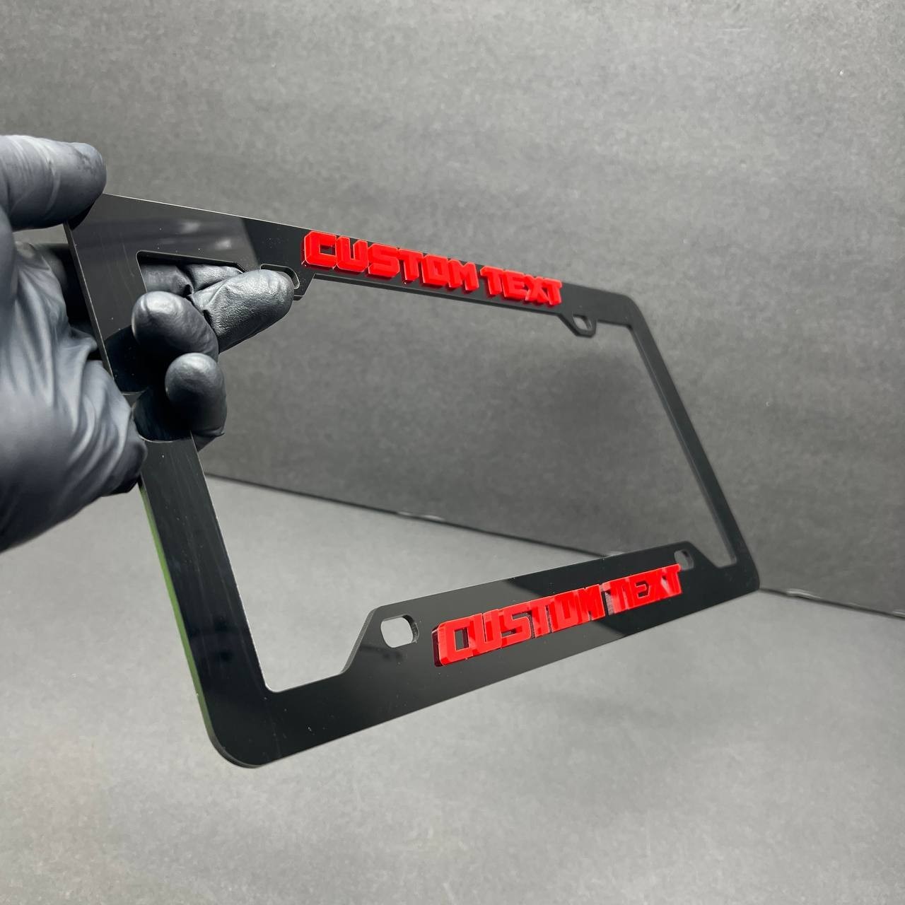 Personalized TEXT NAME LOGO Custom Car License Plate Frame 3D Laser Multicolor