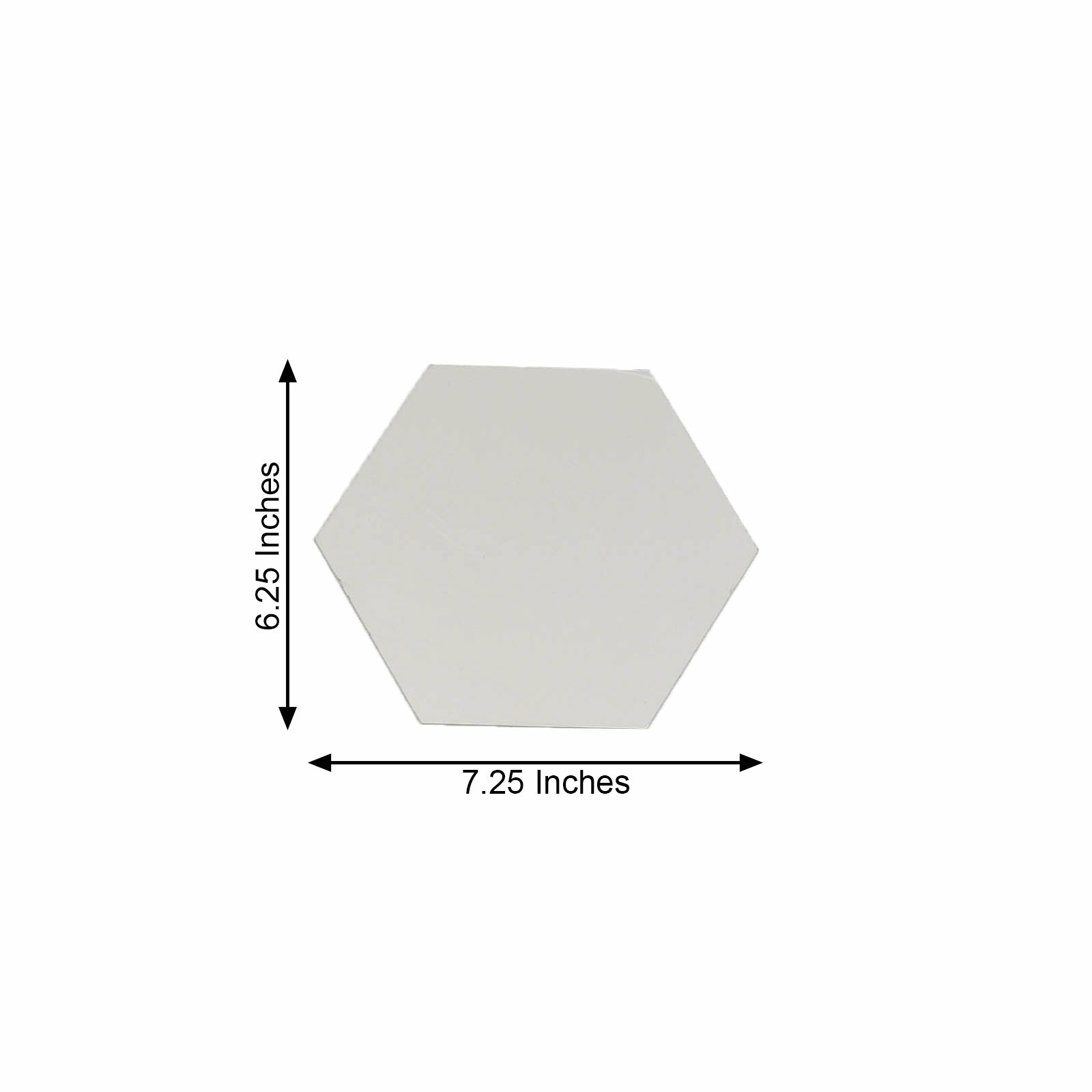 Hexagon 12 Silver 7" MIRROR STICKERS Acrylic WALL DECALS Dorm Rooms Decorations