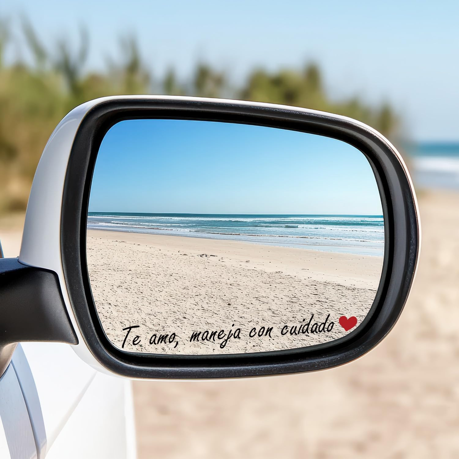 3 PCS Te Amo Maneja Con Cuidado Sticker, Spanish I Love You Drive Safe Mirror St