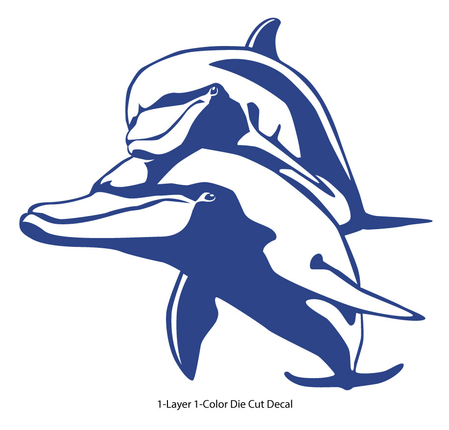 Sea Life – Dolphins 1 – Diver Car Truck Bumper Die Cut Decal Sticker