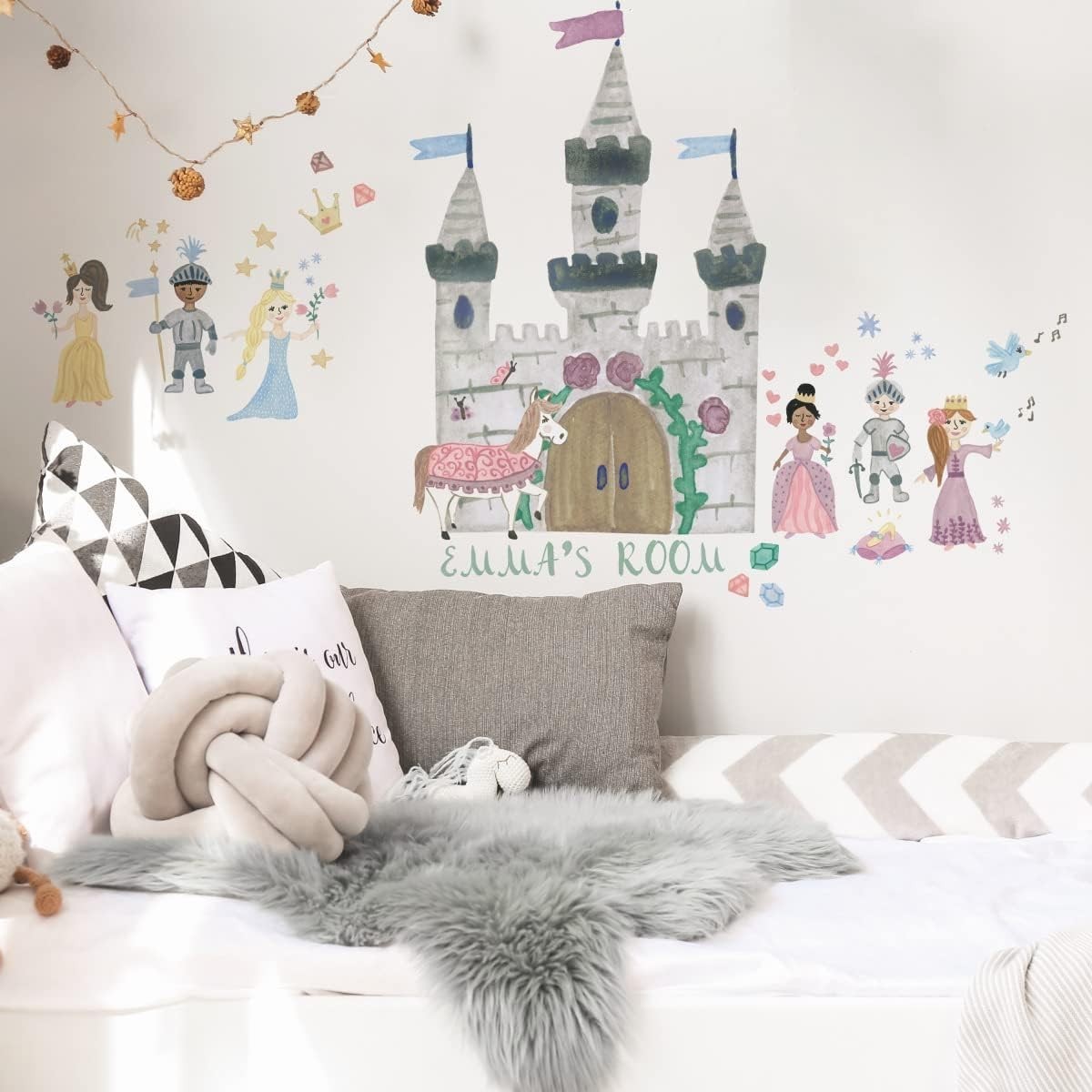 Princess Castle Wall Decals – 143 Repositionable Stickers for Kids’ Rooms