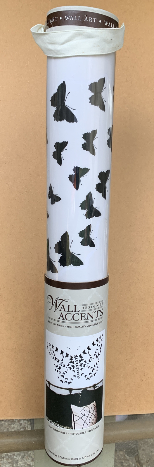 Butterfly Wall Accents Decals Silhouette Black Vinyl Reusable Removable
