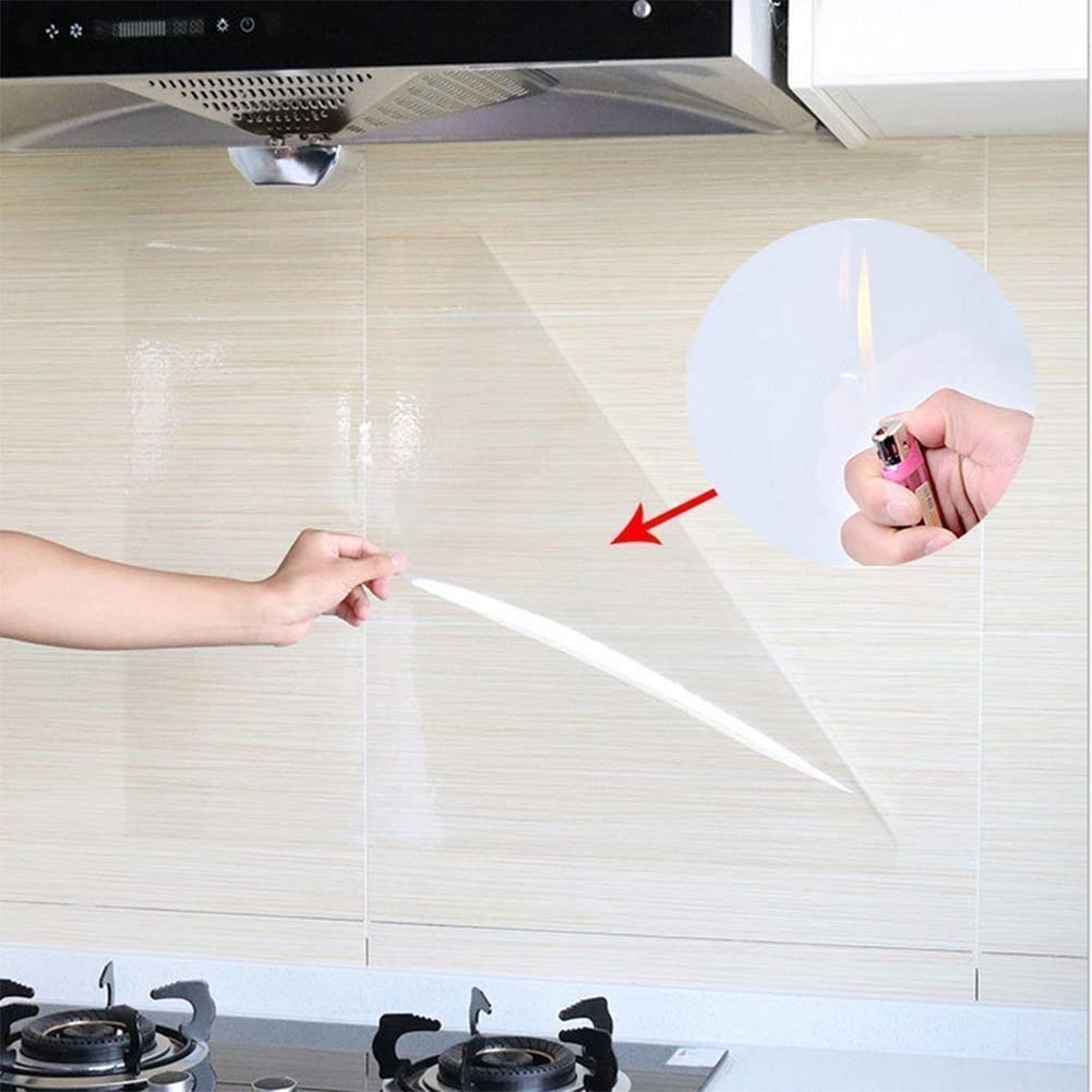 Clear Kitchen Oil Proof Waterproof Wallpaper Adhesive Vinyl Film High Tempera…
