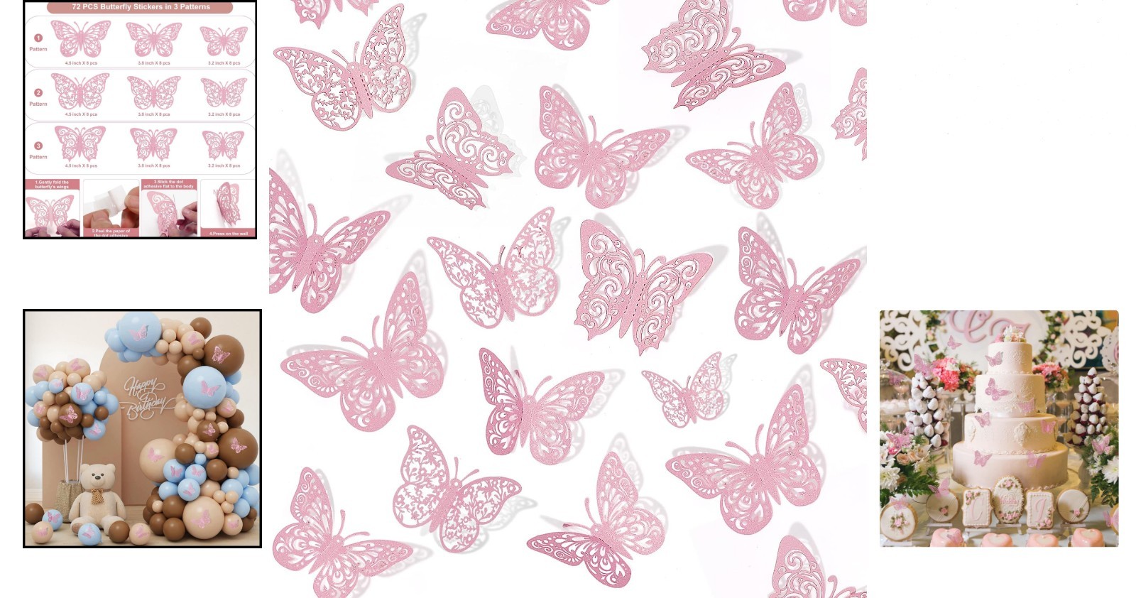 Charming 72Pcs 3D Butterfly Wall Decals – Removable Stickers for All Occasions