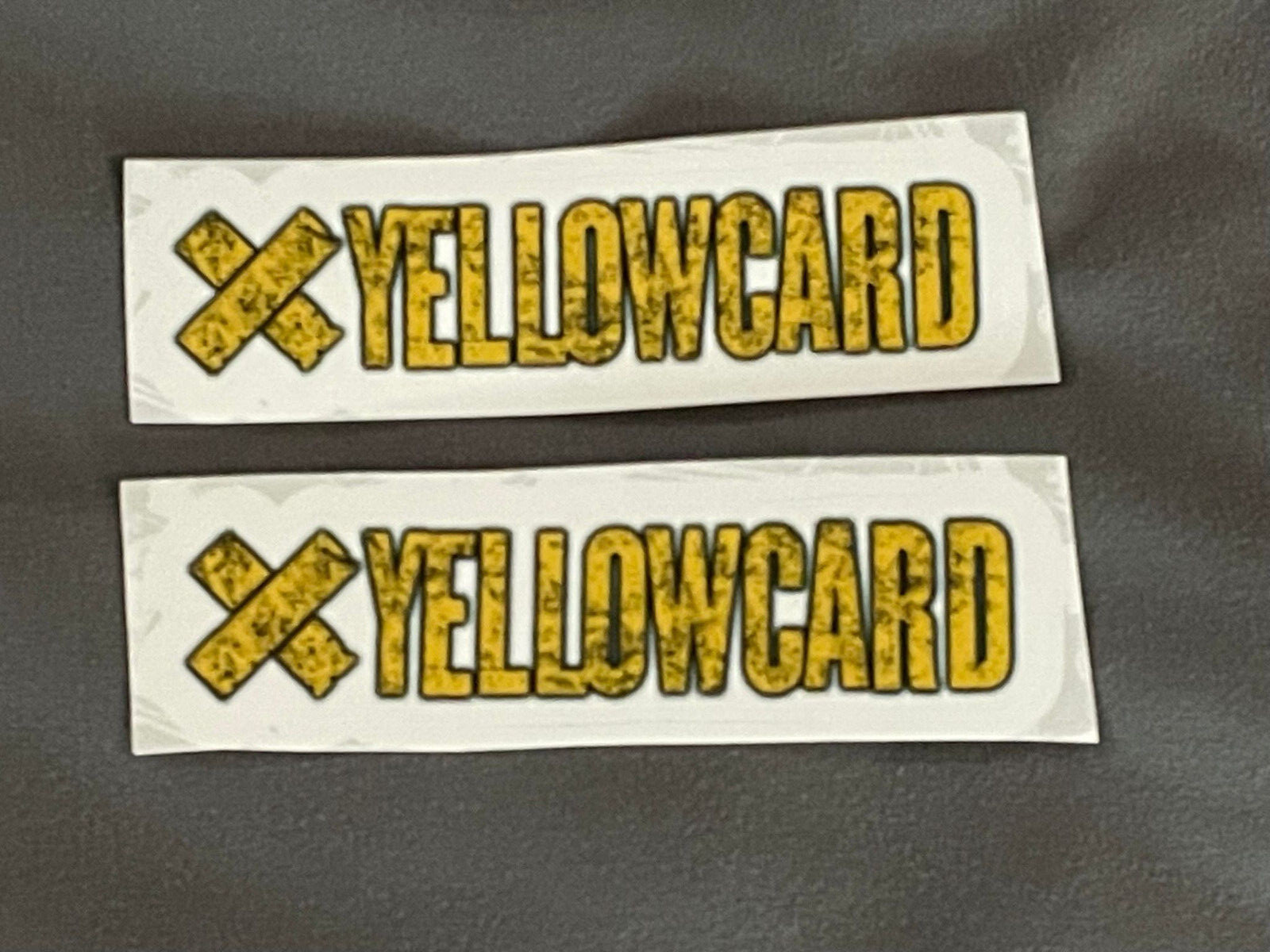 Lot of 2 YELLOWCARD 3/4" x 3" Band STICKERS Yellow Black White FAST! FREE SHIP!