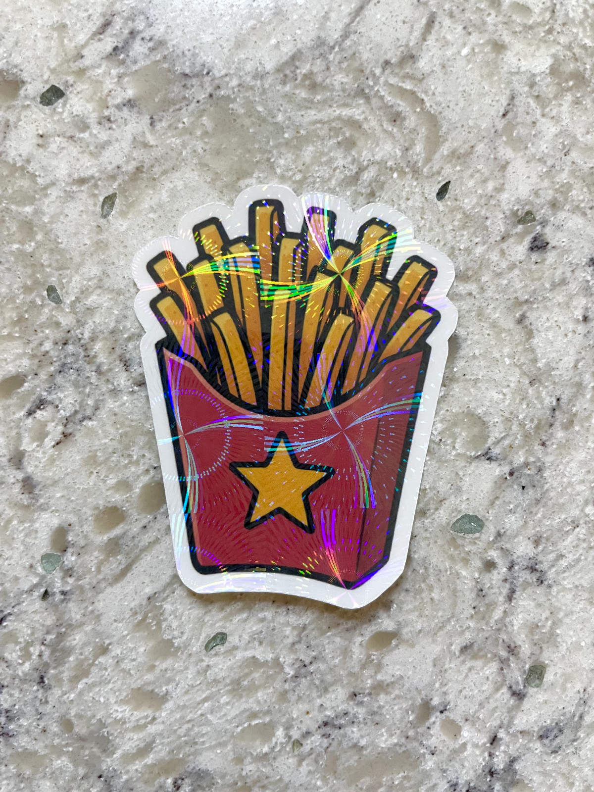 French Fries Sticker l Gloss or Holographic Laminate l Waterproof Decal
