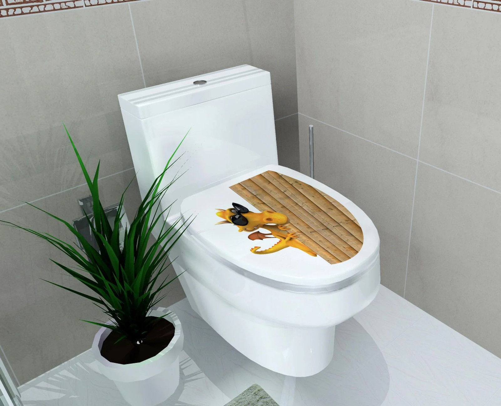 DIY 3D Toilet Lid Seats Cover Wall Stickers Bathroom Decal Mural Home Decoration