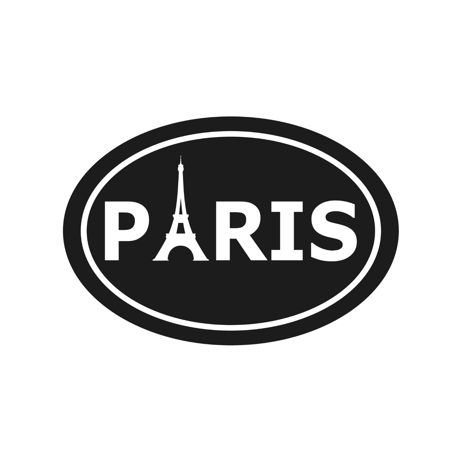 Paris Eiffel tower oval Vinyl Decal Window France Laptop Sticker
