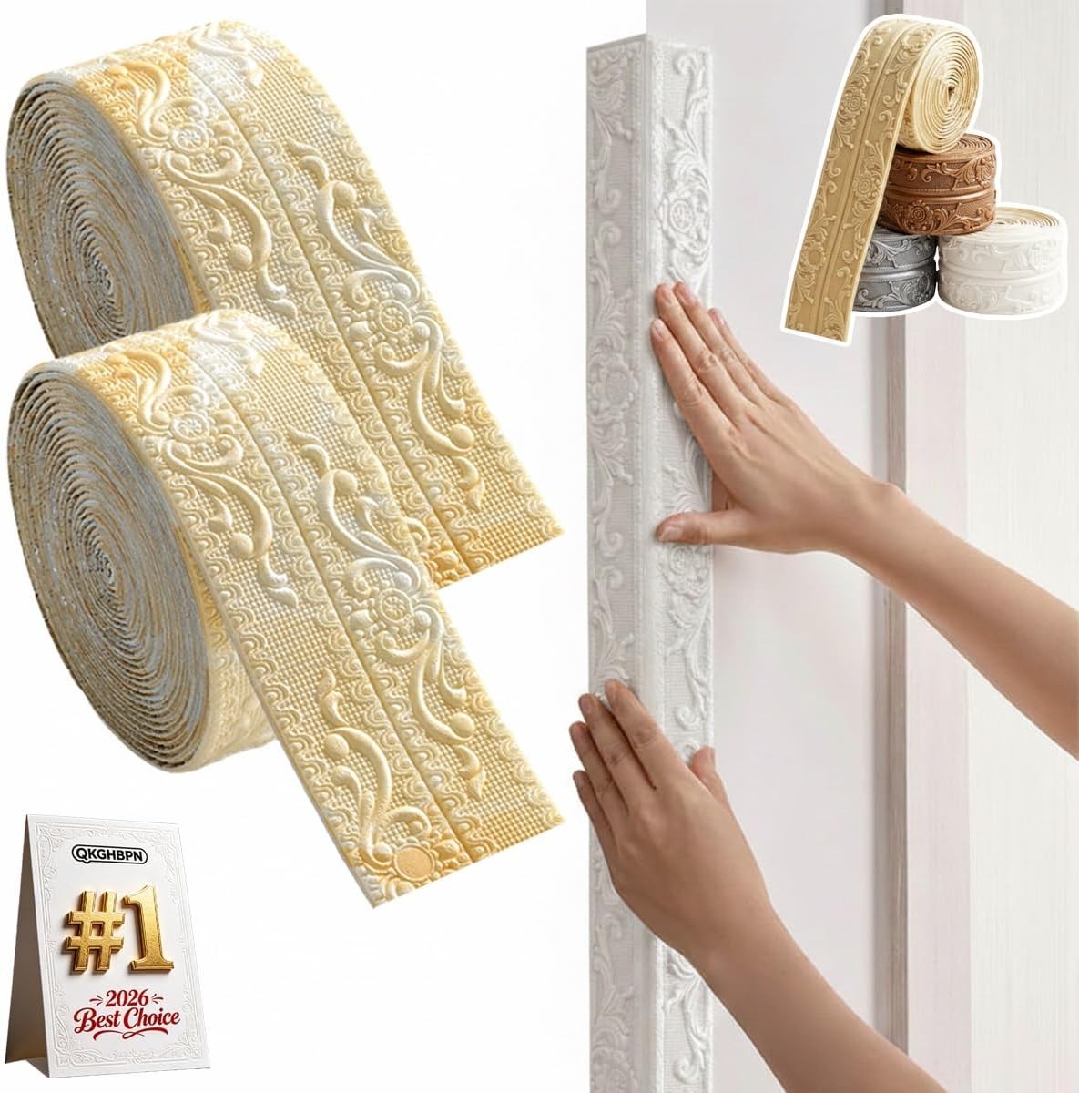 32.8 Ft DIY Decorative Border Tape for Walls & Furniture,Self Adhesive Trim
