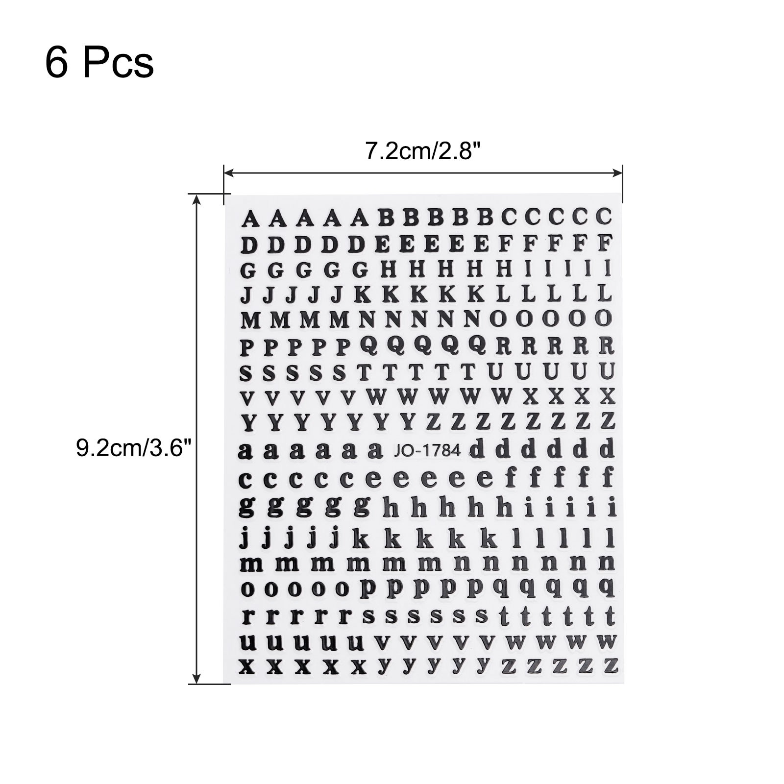 6 Sheets Letter Nail Stickers Self-Adhesive Alphabet Nail Stickers DIY Black