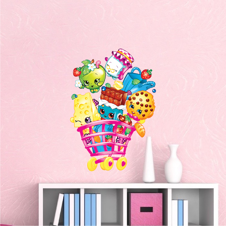 Girls Shopkins Bedroom Wall Decals Removable Toy Wall Vinyl Mural Decal, s66